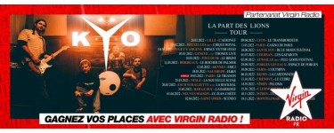 Virgin Radio: 3 lots de 2 invitations le concert de Kyo le 19 mars à Paris à gagner