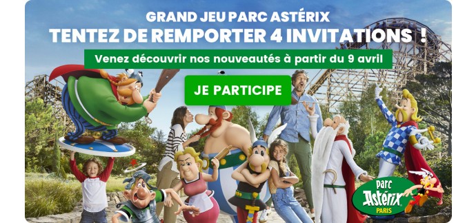 Parc Astérix: 2 lots de 4 billets d’entrée adulte pour le Parc Astérix à gagner