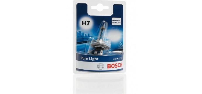 Amazon: Lampe de phare auto Bosch H7 Pure Light - 12V, 55W, PX26d à 2,47€
