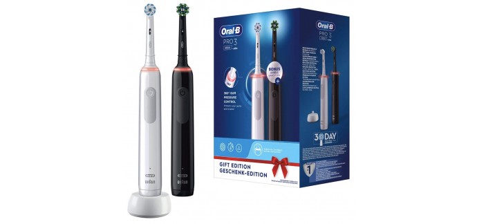 Amazon: Brosse à dents électrique Oral-B PRO 3 3900 à 49€