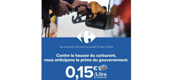 Carrefour: 0,15€ crédités sur votre Carte Carrefour par litre de carburant acheté