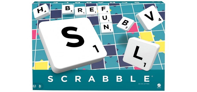Amazon:  Scrabble Classique, Jeu de Société et de Lettres, Version Française à 15,31€