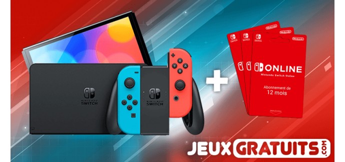 Jeux-Gratuits.com: 1 console de jeux Nintendo Switch, 3 abonnements de 12 mois au Nintendo Switch Online à gagner