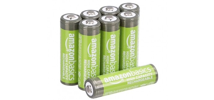 Amazon: Lot de 8 piles rechargeables AA Amazon Basics à 11,77€
