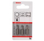 Amazon: Lot de 3 embouts de vissage extra dure Bosch Accessories - HEX3 Epaisseur, 25mm Longueur à 4,76€
