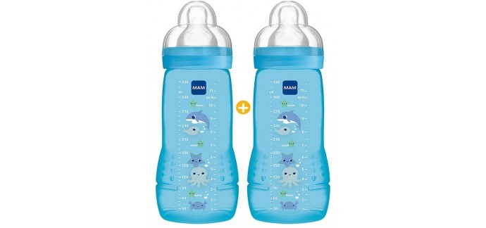 Amazon: Biberon MAM Easy Active 2e âge - Lot de 2x330ml à 10,65€