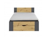 BUT: Lit avec tiroir MARTIN 140x200cm - imitation Chêne et gris à 119,99€