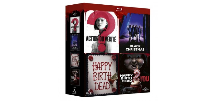 Amazon:  Coffret Blu-Ray Horreur : Happy Birthdead 2 You + Action ou vérité + Black Christmas à 9,99€