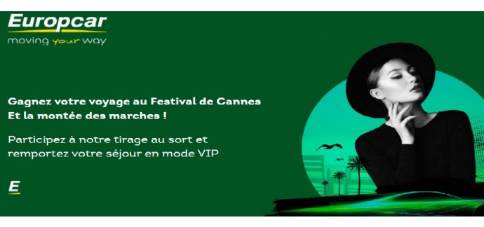 Europcar: 2 séjours pour 2 personnes à Cannes le 21 mai avec la montée des marches du Festival à gagner