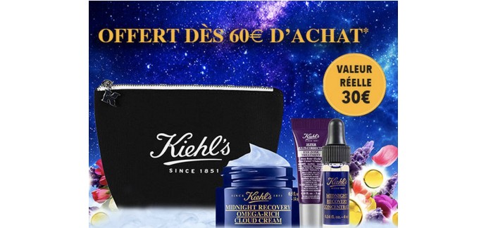 Kiehl's: Une trousse et 3 tailles week-end offertes dès 60€ d'achat