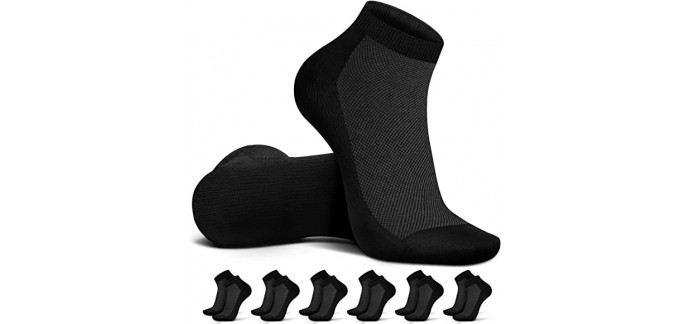 Amazon: Lot de 6 paires chaussettes homme coton sport respirantes à 7,99€