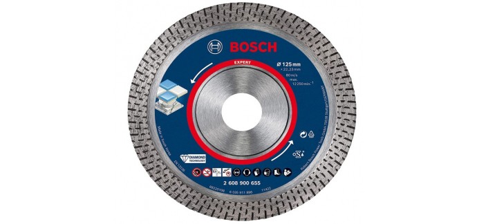 Amazon: Disque à tronçonner diamanté Bosch Expert HardCeramic - 125mm à 26€