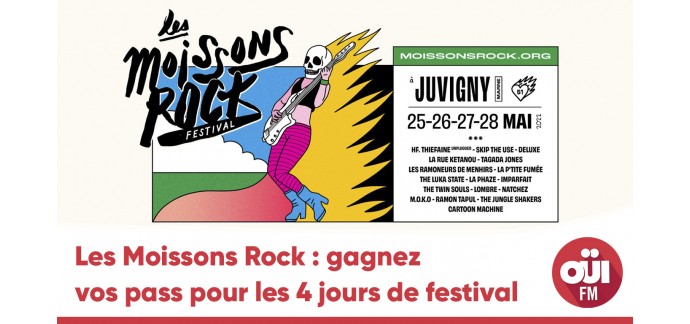 OÜI FM: Des pass 4 jours pour le Festival "Les Moissons Rock" du 25 au 28 mai à Juvigny à gagner
