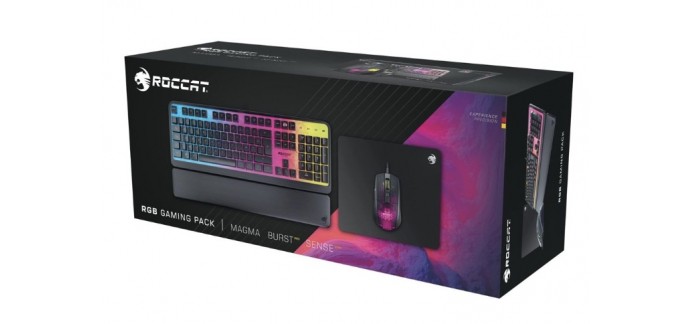 Fnac: Pack Gaming Exclusif Roccat RGB – Magma + Burst Pro + Sense Core à 59,99€