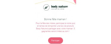 Body Nature: Des lots de carte cadeau + des produits de soins à gagner