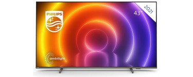 Amazon: TV LED 43" Philips 43PUS8106/12 - 4K UHD HDR Android TV, Technologie Ambilight, Dobly à 399€