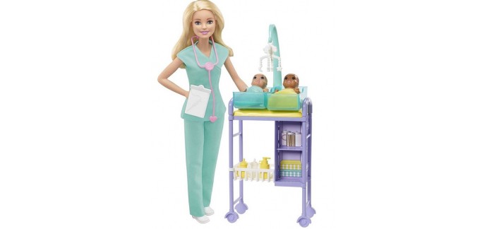 Amazon: Coffret Barbie métier pédiatre - GKH23 à 15,29€