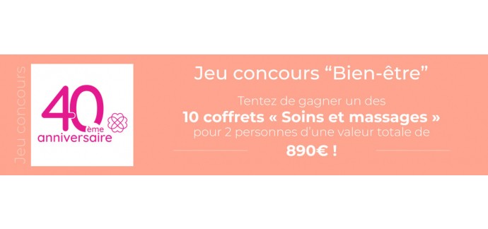 Françoise Saget: 10 coffrets Wonderbox "Soins et Massages Bien-Être en duo" à gagner