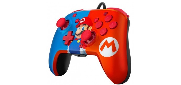 Amazon: Manette Filaire Pdp Faceoff Deluxe+ Audio Mario pour Nintendo Switch à 20,99€