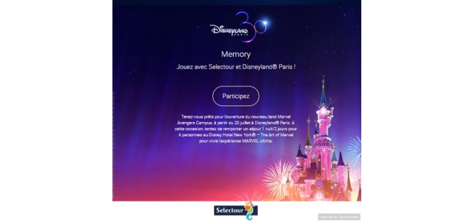Selectour: 1 séjour de 2 jours pour 4 personnes à Disneyland Paris à gagner