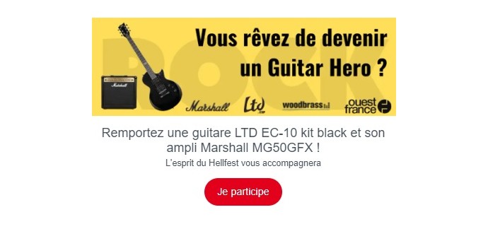 Ouest France: 1 guitare LTD EC-10 + 1 ampli Marshall à gagner