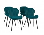 Cdiscount: Lot de 4 chaises Porto - Pieds métal, Bleu canard en solde à 129,99€