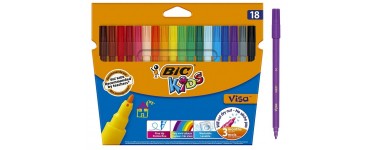 Amazon: Etui carton de 18 feutres de Coloriage à Pointe Fine BIC Kids à 2,15€