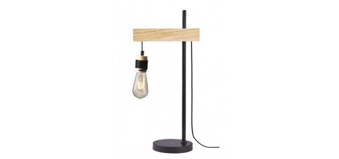 Cdiscount: Lampe industrielle en bois Detroit avec ampoule décorative E27 en solde à 9,99€