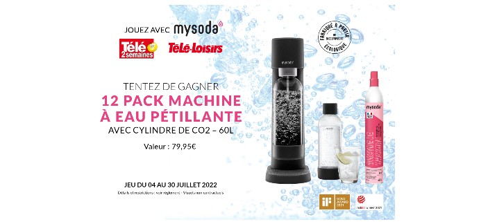 Télé Loisirs: 12 packs machine à eau pétillante Mysoda à gagner