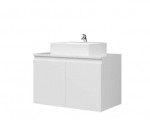 Cdiscount: Meuble vasque salle de bains CINA Soft Close - 2 portes, blanc laqué en solde à 49,99€