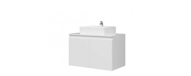 Cdiscount: Meuble vasque salle de bains CINA Soft Close - 2 portes, blanc laqué en solde à 49,99€