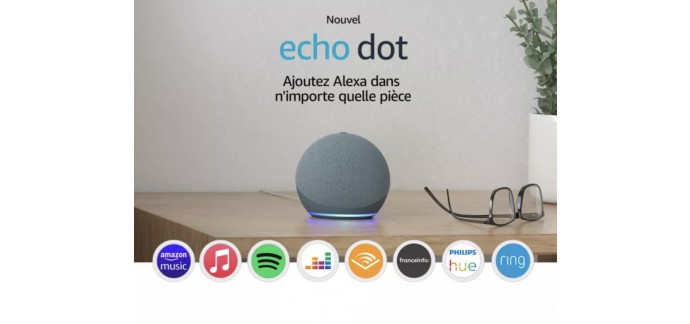 Amazon: [Prime Days] Enceinte connectée Echo Dot (4e génération) avec Alexa à 19,99€