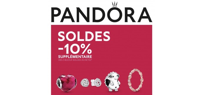 Pandora: Jusqu'à -50% sur une sélection de bijoux et -10% supplémentaires dès 3 pièces soldées achetées