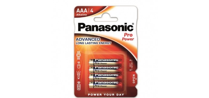 Fnac:  Pack de 4 piles Panasonic Pro Power AAA-LR03  en solde à 2€