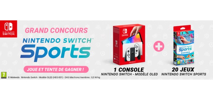 Le Journal de Mickey: 1 console de jeux Nintendo Switch OLED, 20 jeux vidéo Switch "Nintendo Switch Sports" à gagner