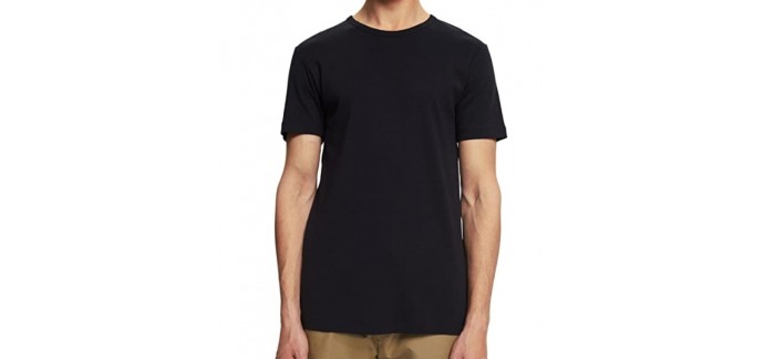 Amazon: T-Shirt Homme Esprit - 100% coton, Noir à 6,99€
