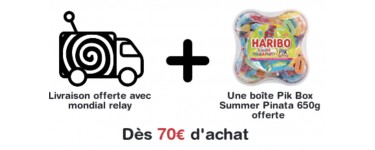Haribo: Livraison offerte avec Mondial Relay + 1 boite Pik Box Summer Pinata 650g offerts dès 70€ d'achat