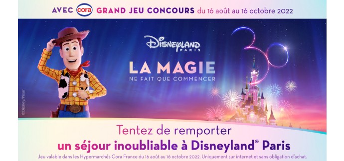 Cora: 1 séjour de 2 jours pour 4 personnes à Disneyland Paris à gagner