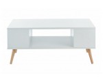 Auchan: Table basse Malmo 3 niches avec pieds bois massif - L90cm à 49,90€