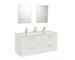Castorama: Ensemble meuble de salle de bain Pyxis : sous vasque + plan vasque en céramique + 2 miroirs à 199€