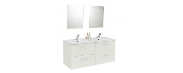 Castorama: Ensemble meuble de salle de bain Pyxis : sous vasque + plan vasque en céramique + 2 miroirs à 199€