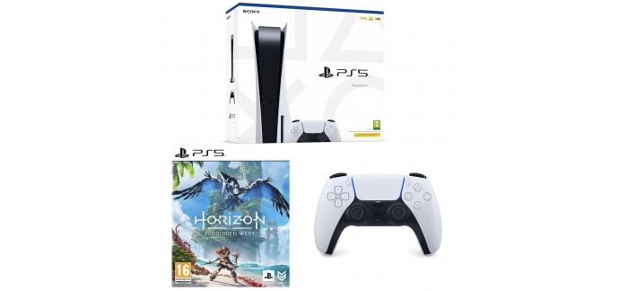 Amazon: Console PS5 + 2e manette + Horizon Forbidden West à 627,80€