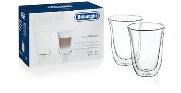 Amazon: Pack de 2 verres à café latte Delonghi 5513214611 à 9,99€