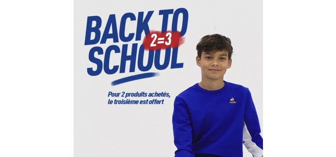 Le Coq Sportif: 2 produits achetés = le 3e offert sur une sélection Back to School