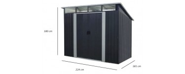 Cdiscount: Abri de jardin en métal 4,59 m2 - Kit d'ancrage inclus - Gris anthracite à 195,96€