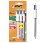 Amazon: 3 stylos bille 4 couleurs rétractables shine corps métallisés à 6,50€