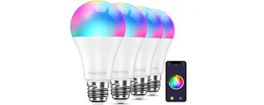 Amazon: Lot de 4 ampoules connectées Meross MSL120KIT à 29,74€