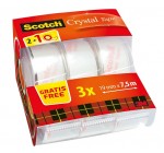 Amazon: Paquet de 3 rubans de Scotch Crystal Tape avec dévidoir à 2,06€