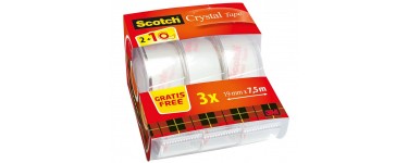 Amazon: Paquet de 3 rubans de Scotch Crystal Tape avec dévidoir à 2,06€