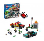 Amazon: LEGO City Fire Le Sauvetage des Pompiers et La Course-Poursuite de La Police - 60319 à 17,99€